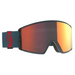 Scott React Neon Red/Aruba Green Solar Red Chrome & Extra Lens Illuminator Blue Chrome